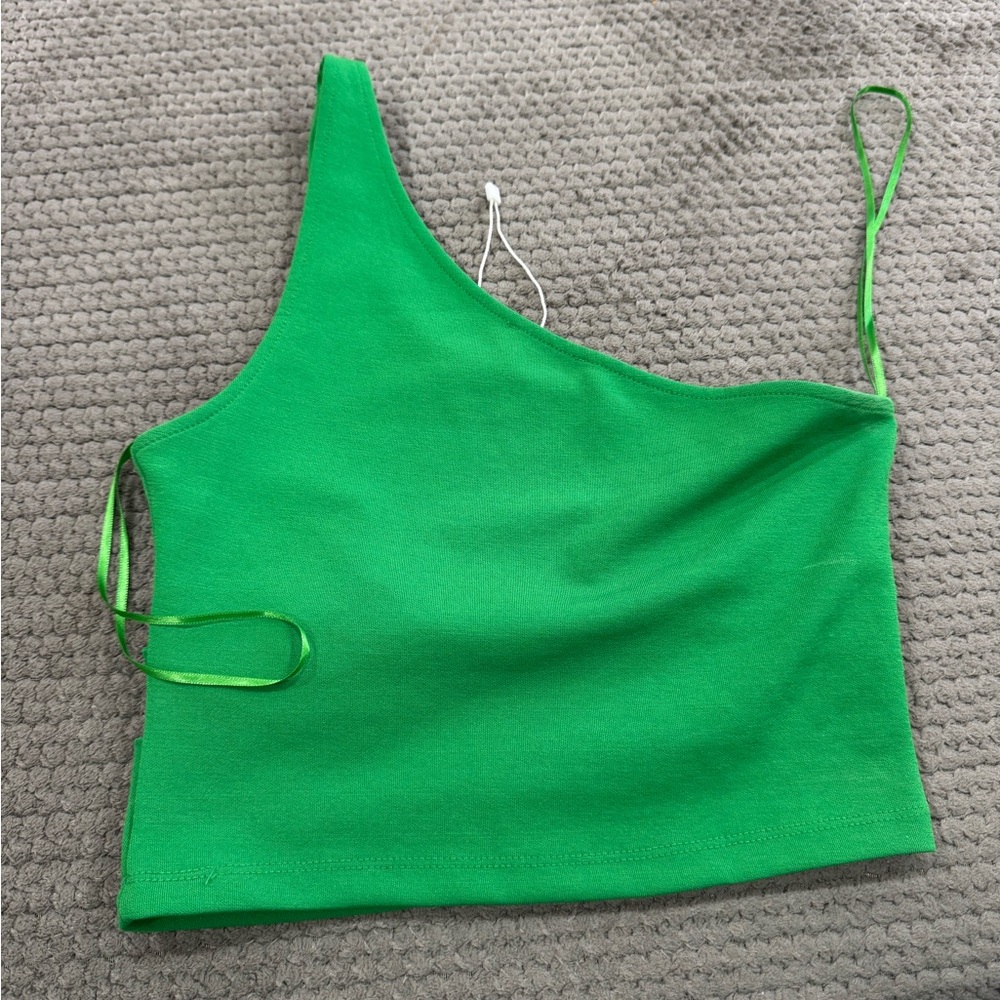 Green Asymmetrical Women's Top
